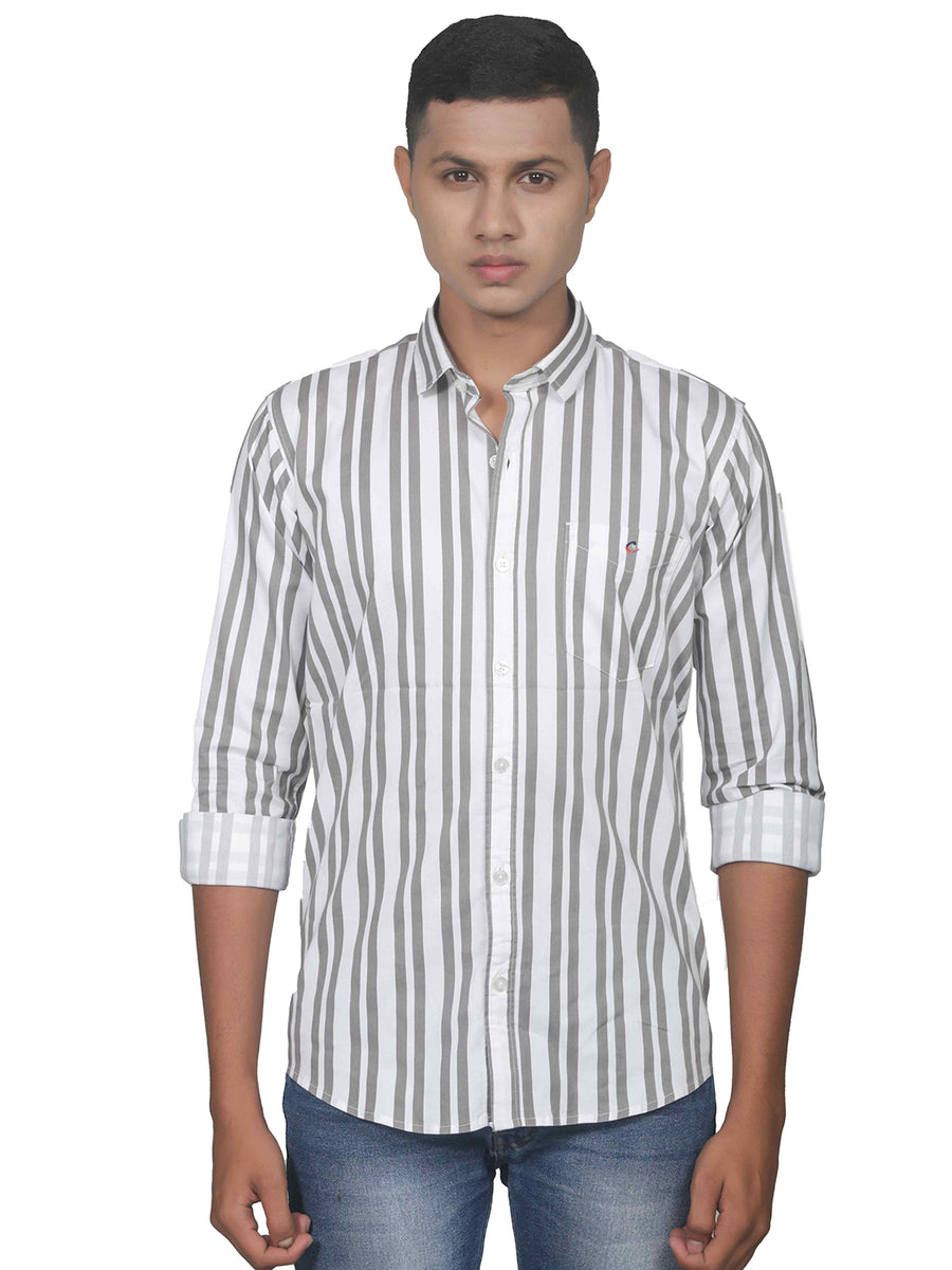 Chill Vibes Smart Cut Vertical Stripes Cotton Shirt